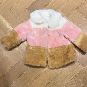 Janie and Jack Colorful Faux Fur Jacket